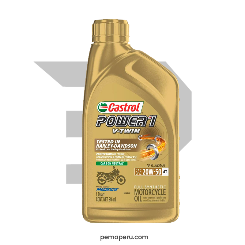 CASTROL POWER1 V-TWIN 20W-50 FULL SINTÉTICO MOTORCYCLE OIL